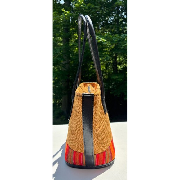 Kenyan Artisan Jute Hand Bag Purse Tote Zippered‎ Hand Made Natural Fiber Beaded - Picture 3 of 16